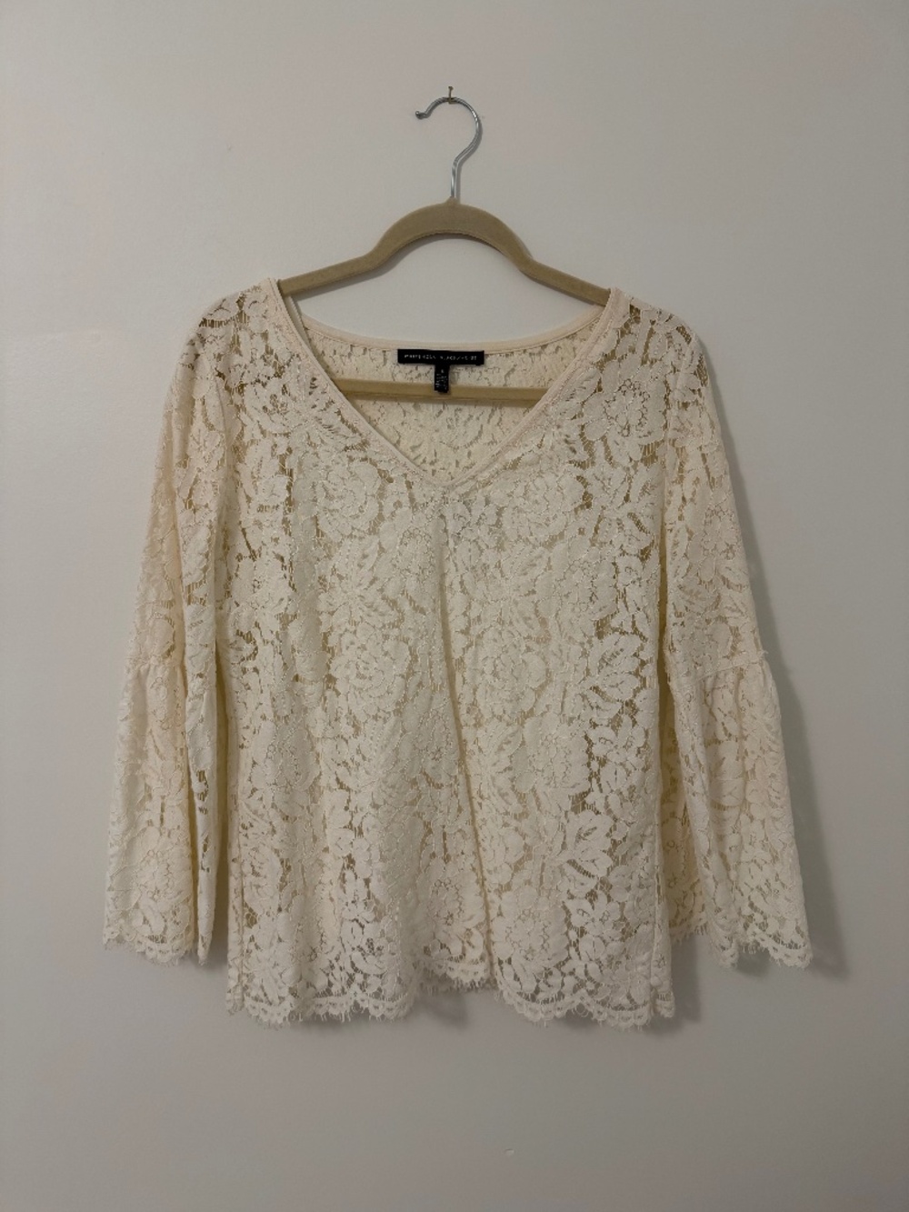 White House Black Market Floral Lace Blouse - Size S